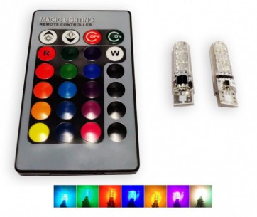 T10 led set met afstandsbediening 12-kleuren