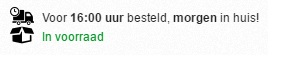 voor 16:00 uur besteld op een werk dag is de volgende dag in huis.